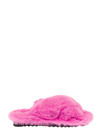Shop Apparis Diana Faux Fur Slippers In Pink