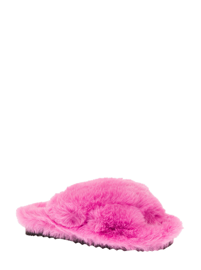 Shop Apparis Diana Faux Fur Slippers In Pink