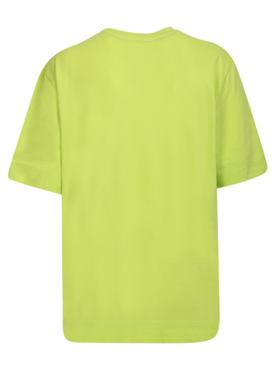 Shop Ganni Basic Line T-shirt With  Logo In Yellow