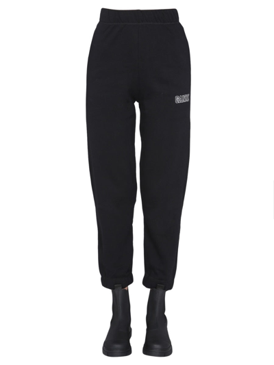 Shop Ganni "isoli" Jogging Pants In Black