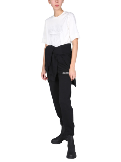 Shop Ganni "isoli" Jogging Pants In Black