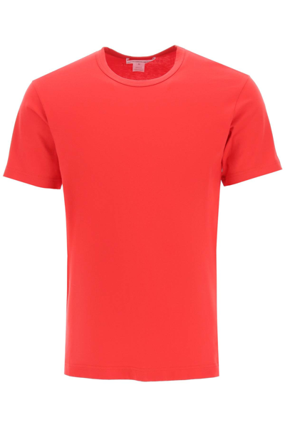 Shop Comme Des Garçons Shirt Comme Des Garcons Shirt Basic T-shirt With Logo Print In Red