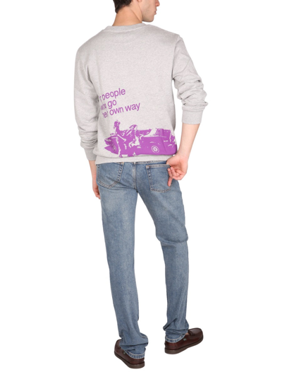 Shop Apc Cotton Jersey Sweatshirt In Grey