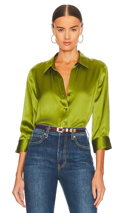 Shop L Agence Dani Blouse In English Ivy