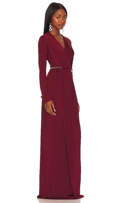 Shop L Agence Thea Twist Front Dress In Black Cherry