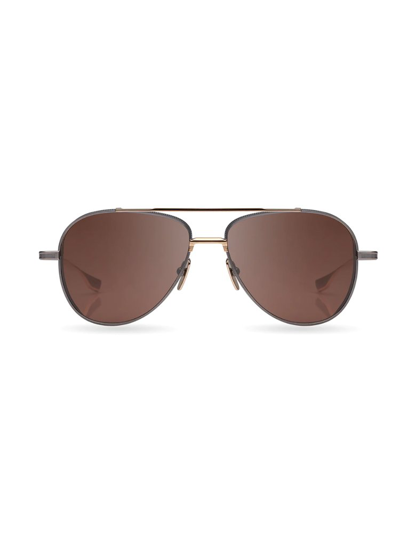 Shop Dita Eyewear Aviator Sunglasses In Silver