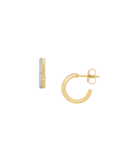 Shop Verifine Women's Demi Fine Edra 18k Goldplated Sterling Silver & 0.1 Tcw Diamond Huggie Earrings