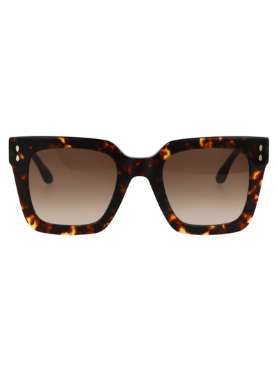 Shop Isabel Marant Square Frame Sunglasses In Brown