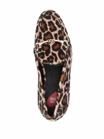 Love Moschino Leopard-print Slip-on Loafers In Neutrals