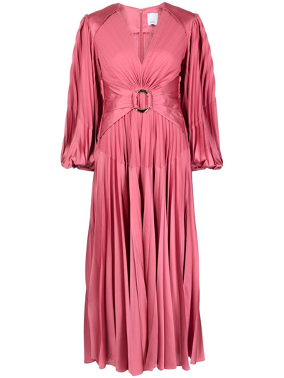 Acler Oakfield Pleated Maxi Dress In Pink | ModeSens