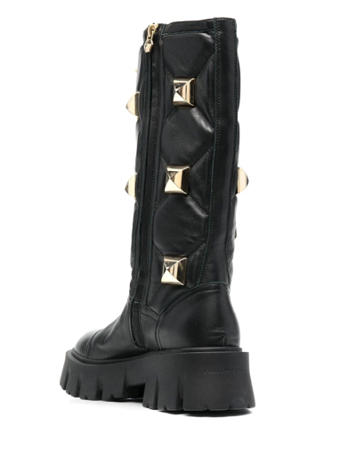 Shop Philipp Plein Stud-embellished Mid-calf Boots In Black