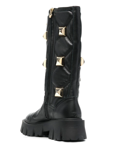 Philipp Plein Stud-embellished Mid-calf Boots In Black