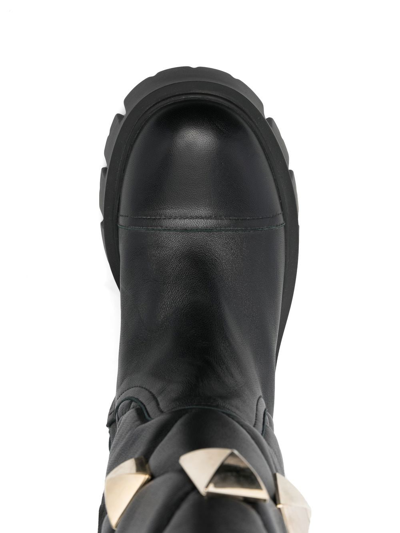 Philipp Plein Stud-embellished Mid-calf Boots In Black