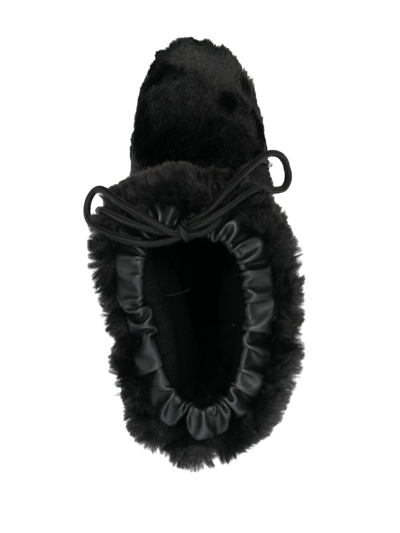 Love Moschino Studded Faux-fur Boots In Black
