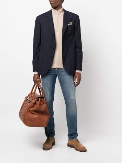 Brunello Cucinelli Zip-up Cashmere Jumper In Neutrals