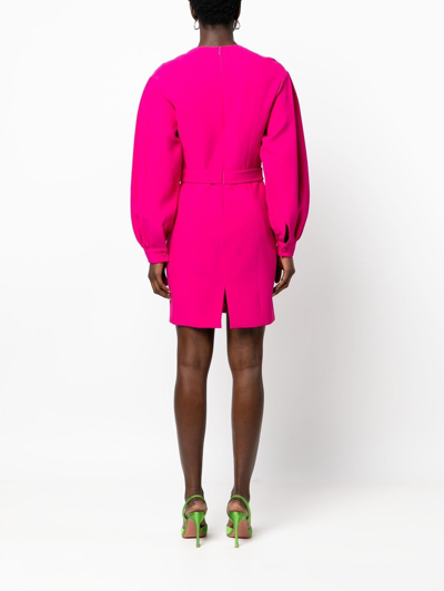 Shop Giovanni Bedin Balloon-sleeved Fitted Dress In Pink