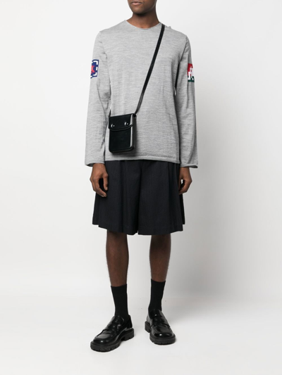 Comme Des Garçons Shirt Graphic-print Long-sleeved Sweatshirt In Grey