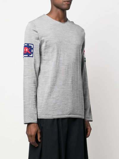 Comme Des Garçons Shirt Graphic-print Long-sleeved Sweatshirt In Grey