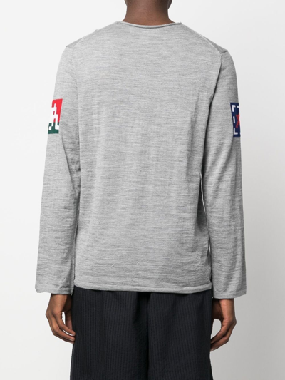 Comme Des Garçons Shirt Graphic-print Long-sleeved Sweatshirt In Grey