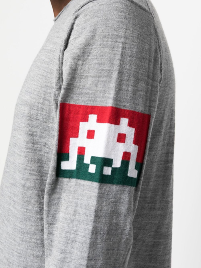 Comme Des Garçons Shirt Graphic-print Long-sleeved Sweatshirt In Grey