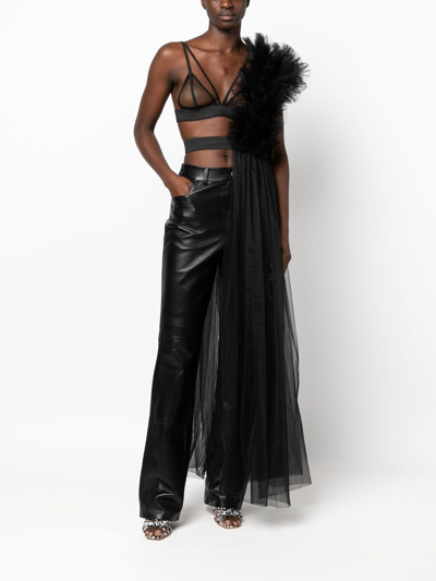 Shop Alchemy Ruched Tulle Top In Black