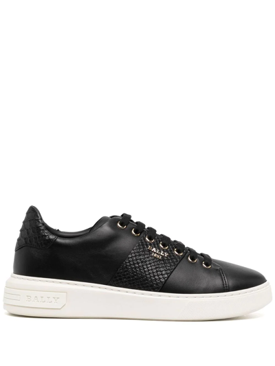 Shop Bally Leather Low-top Sneakers In Black