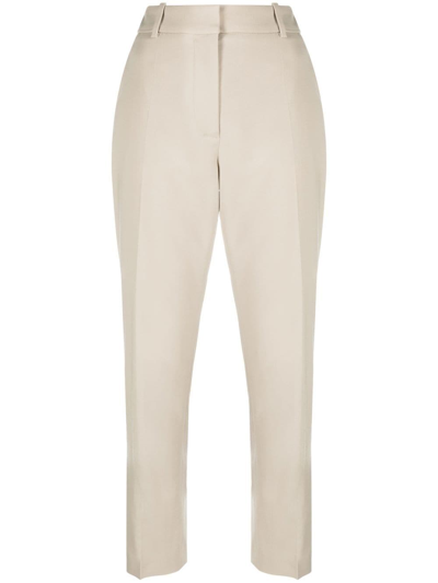 Shop Joseph Cropped Straight-leg Trousers In Nude