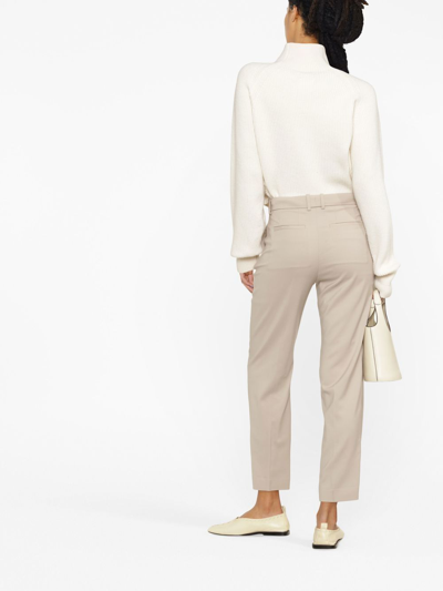 Shop Joseph Cropped Straight-leg Trousers In Nude