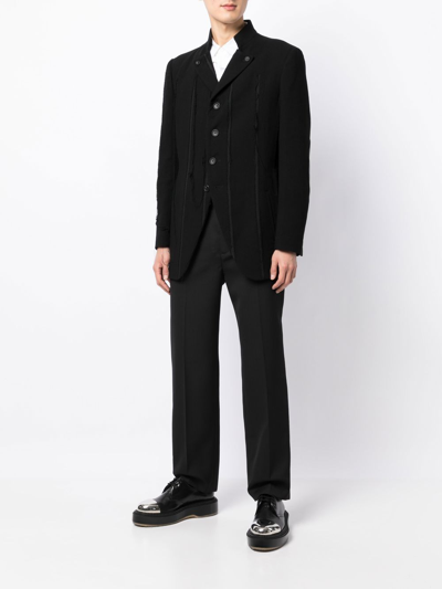 Yohji Yamamoto Button-up Long-sleeve Blazer In Black