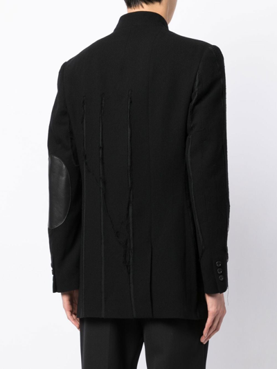 Shop Yohji Yamamoto Button-up Long-sleeve Blazer In Black