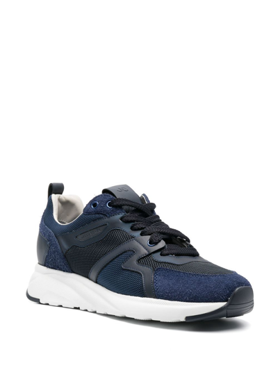 Shop Jacob Cohen Panelled Low-top Sneakers In Blau