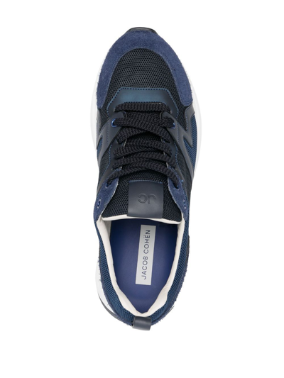 Shop Jacob Cohen Panelled Low-top Sneakers In Blau