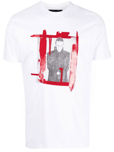 Shop John Richmond Graphic-print Crew-neck T-shirt In Weiss