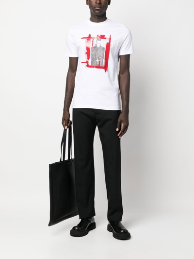 Shop John Richmond Graphic-print Crew-neck T-shirt In Weiss