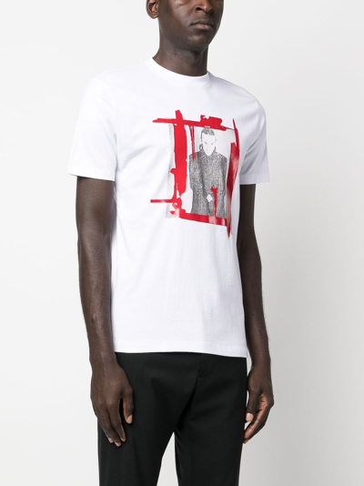 Shop John Richmond Graphic-print Crew-neck T-shirt In Weiss