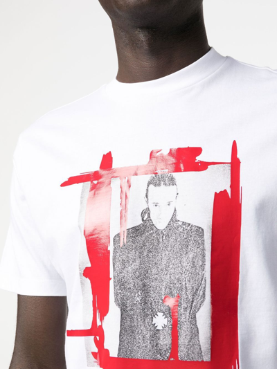 Shop John Richmond Graphic-print Crew-neck T-shirt In Weiss