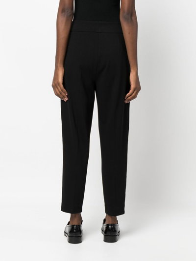 Shop Le Tricot Perugia Cropped Tapered Trousers In Schwarz