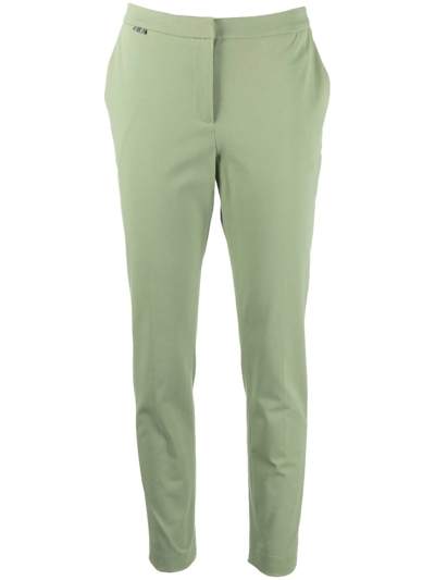 Shop Le Tricot Perugia Low-rise Tapered Trousers In Grün