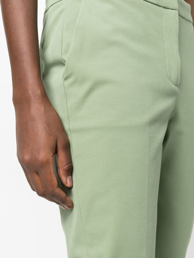 Shop Le Tricot Perugia Low-rise Tapered Trousers In Grün