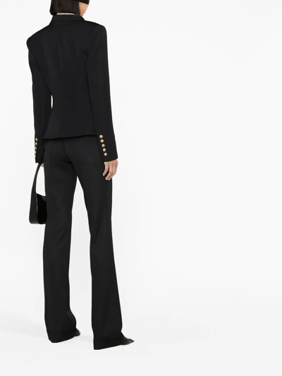 Shop Balmain Peak-lapel Double-breasted Blazer In Schwarz