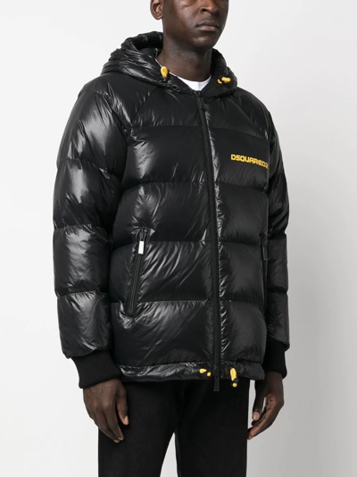 Dsquared2 Chest Logo-print Padded Jacket In Schwarz