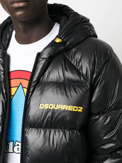 Shop Dsquared2 Chest Logo-print Padded Jacket In Schwarz