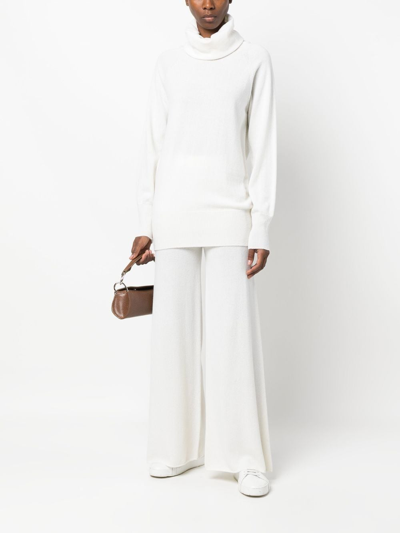 Malo Roll-neck Cashmere Jumper In Weiss