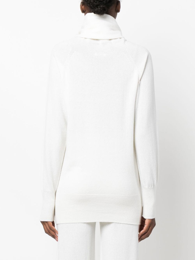 Malo Roll-neck Cashmere Jumper In Weiss
