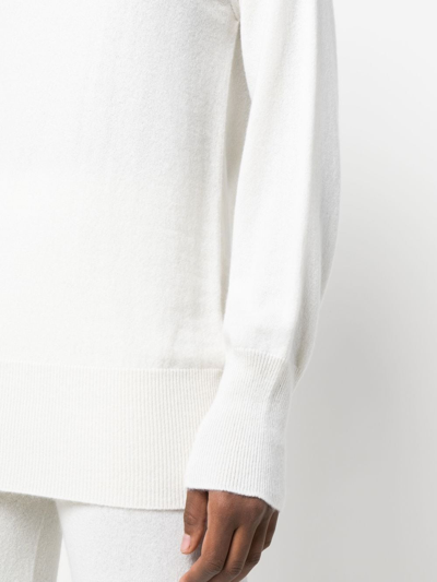 Malo Roll-neck Cashmere Jumper In Weiss