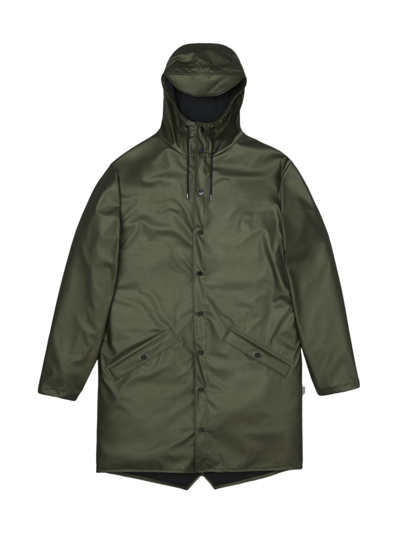 Shop Rains Men's Waterproof Long Jacket In Evergreen