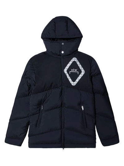 Shop A-cold-wall* Men's Hooded Down Jacket In Black