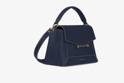 Shop Strathberry Mosaic Bag In Navy / White