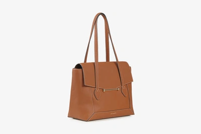 Shop Strathberry Mosaic Tote In Tan / White