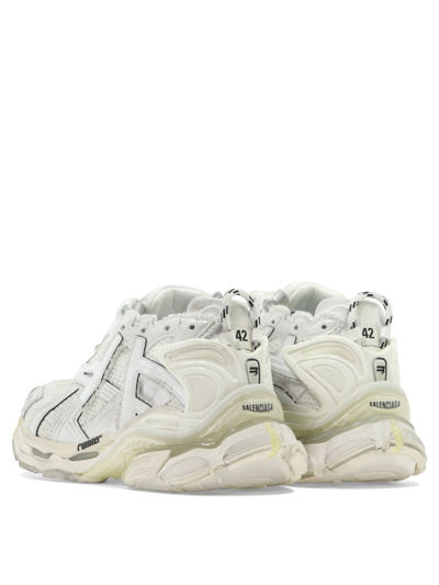 Shop Balenciaga "runner" Sneakers In White